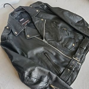 Mens Vintage Style Leather Moto Jacket